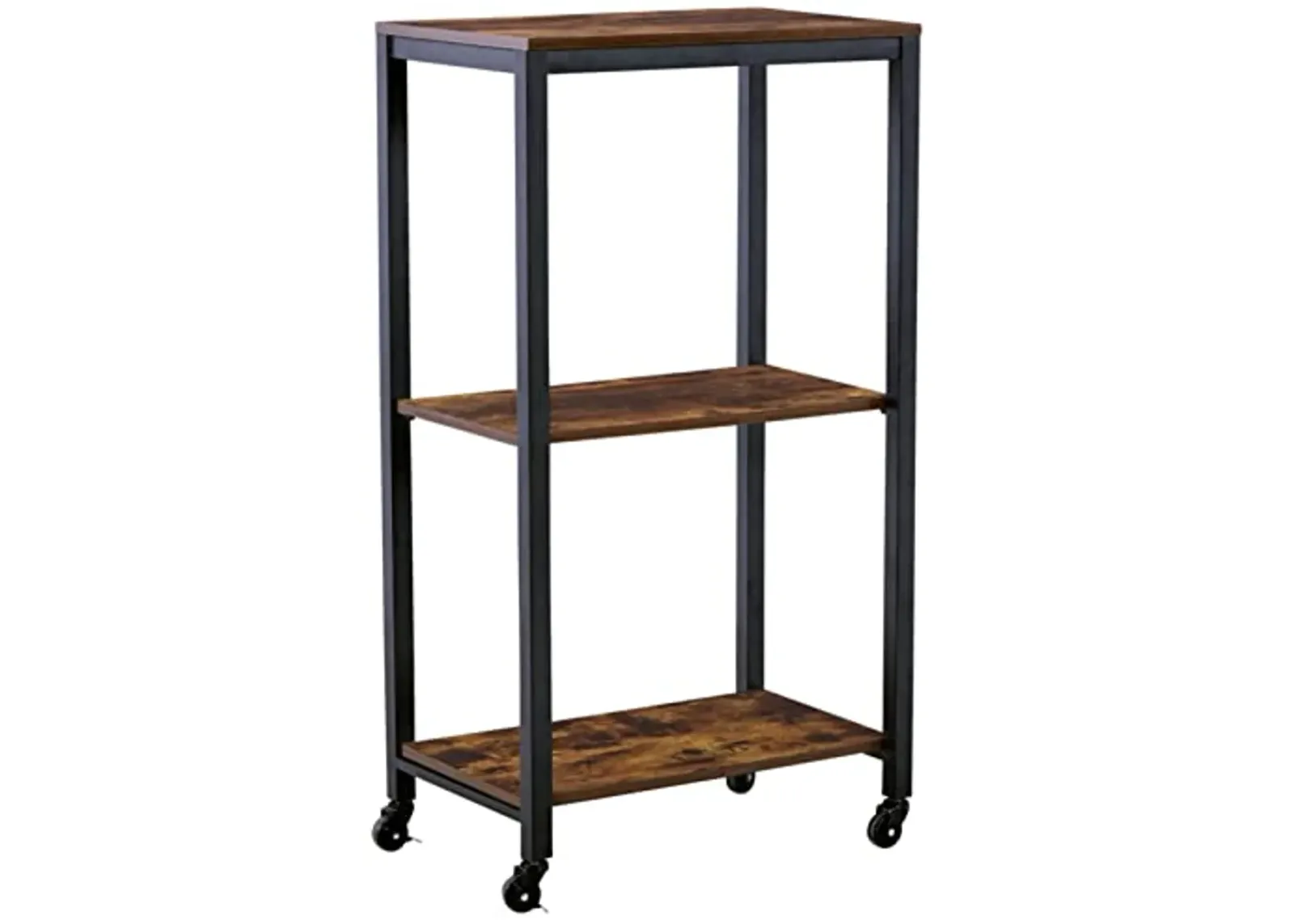 Signature Design by Ashley Bevinfield Vintage Metal Frame 3 Shelf Bar Cart, Dark Brown & Black