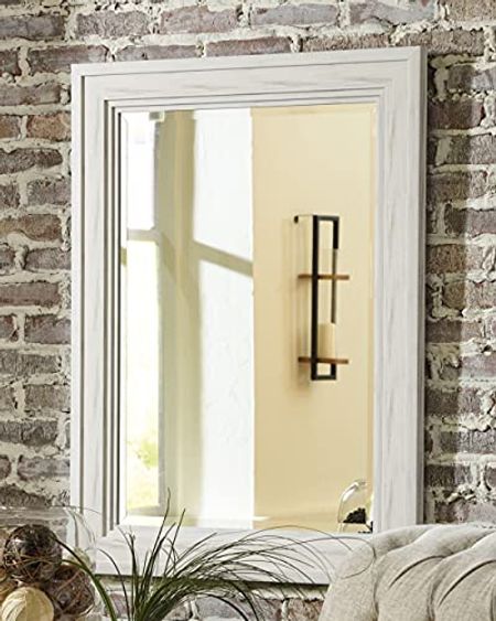 Signature Design by Ashley Jacee Casual 40" Accent Mirror, Whitewash