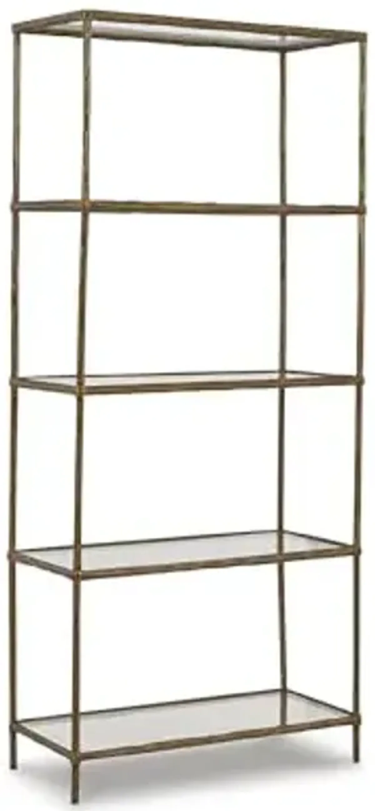 Signature Design by Ashley Ryandale Modern 5 Shelf Bookcase, Antique Brass Finish