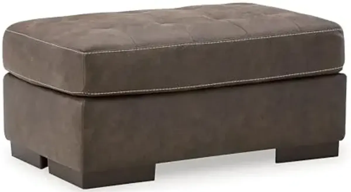 Signature Design by Ashley Maderla Classic Rectangular Tufted Ottoman, Dark Brown