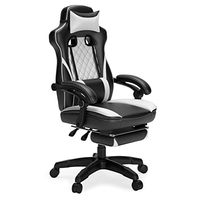 Signature Design by Ashley Lynxtyn Home Office Swivel Gaming Desk Chair, White & Black