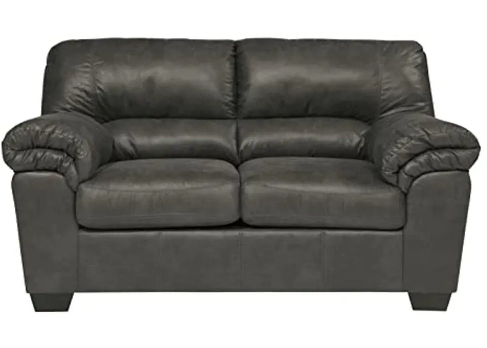 Signature Design by Ashley Bladen Faux Leather Loveseat, Gray