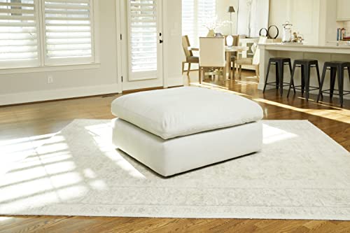 Signature Design by Ashley Sophie Modern Oversized Accent Ottoman, White