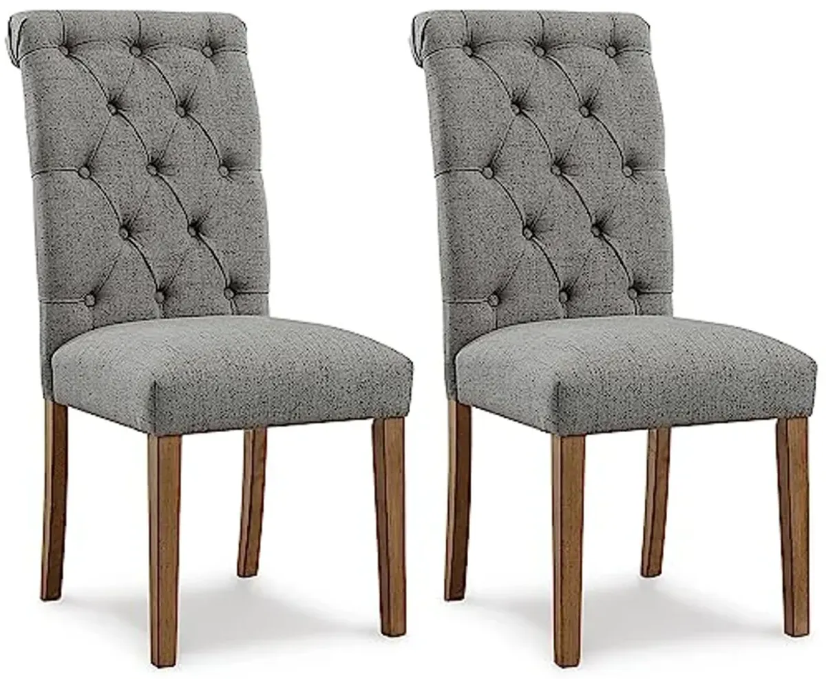 Signature Design by Ashley Harvina French Country 19" Tufted Upholstered Dining Chair, 2 Count, Gray