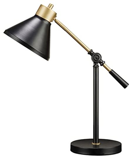 Signature Design by Ashley Garville 19" Modern Metal Adjustable Desk Lamp, Black & Gold