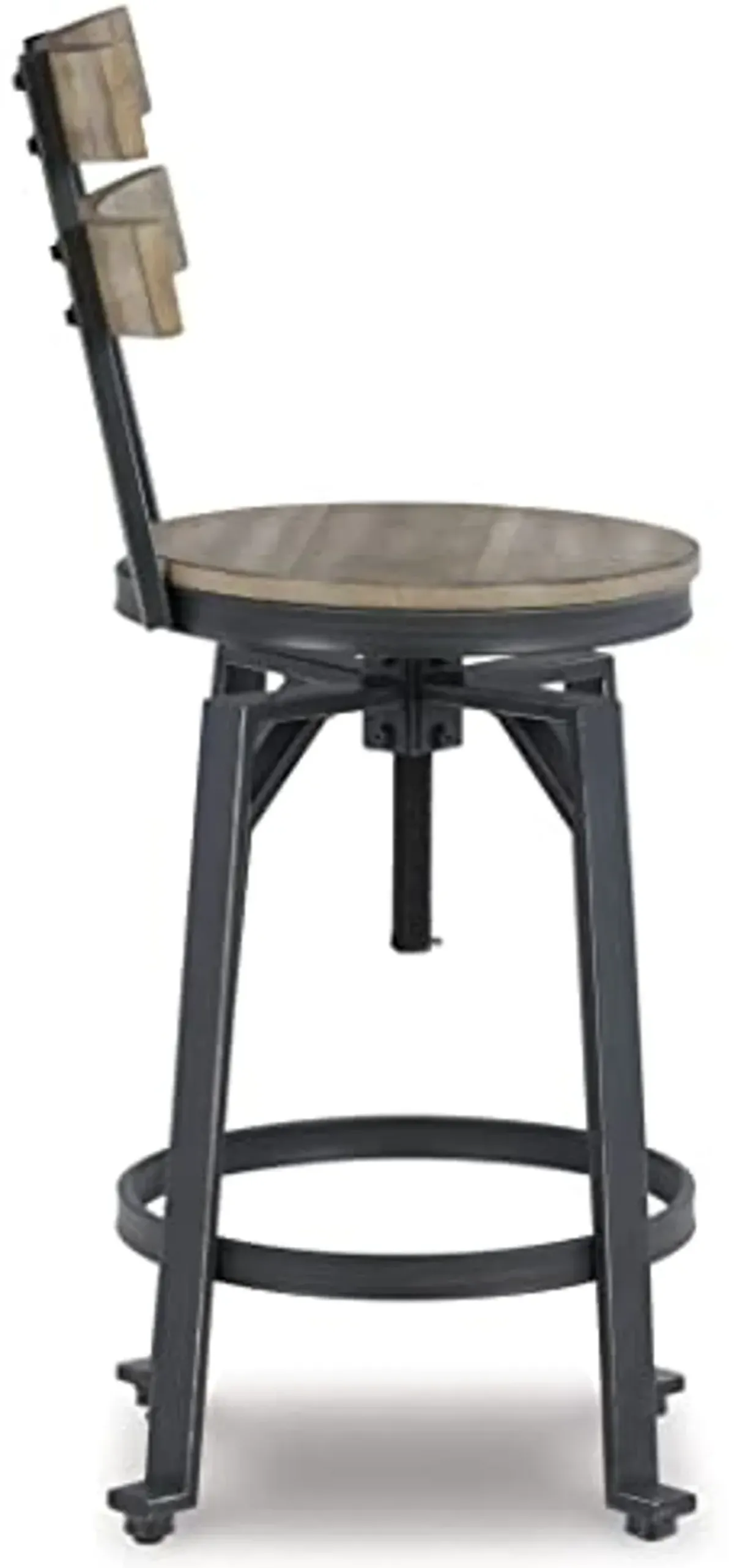 Signature Design by Ashley Lesterton Urban Industrial Counter Height Barstool, 2 Count, Light Brown & Black