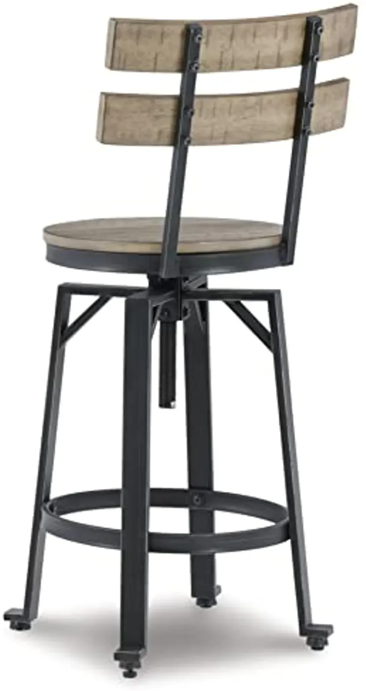 Signature Design by Ashley Lesterton Urban Industrial Counter Height Barstool, 2 Count, Light Brown & Black