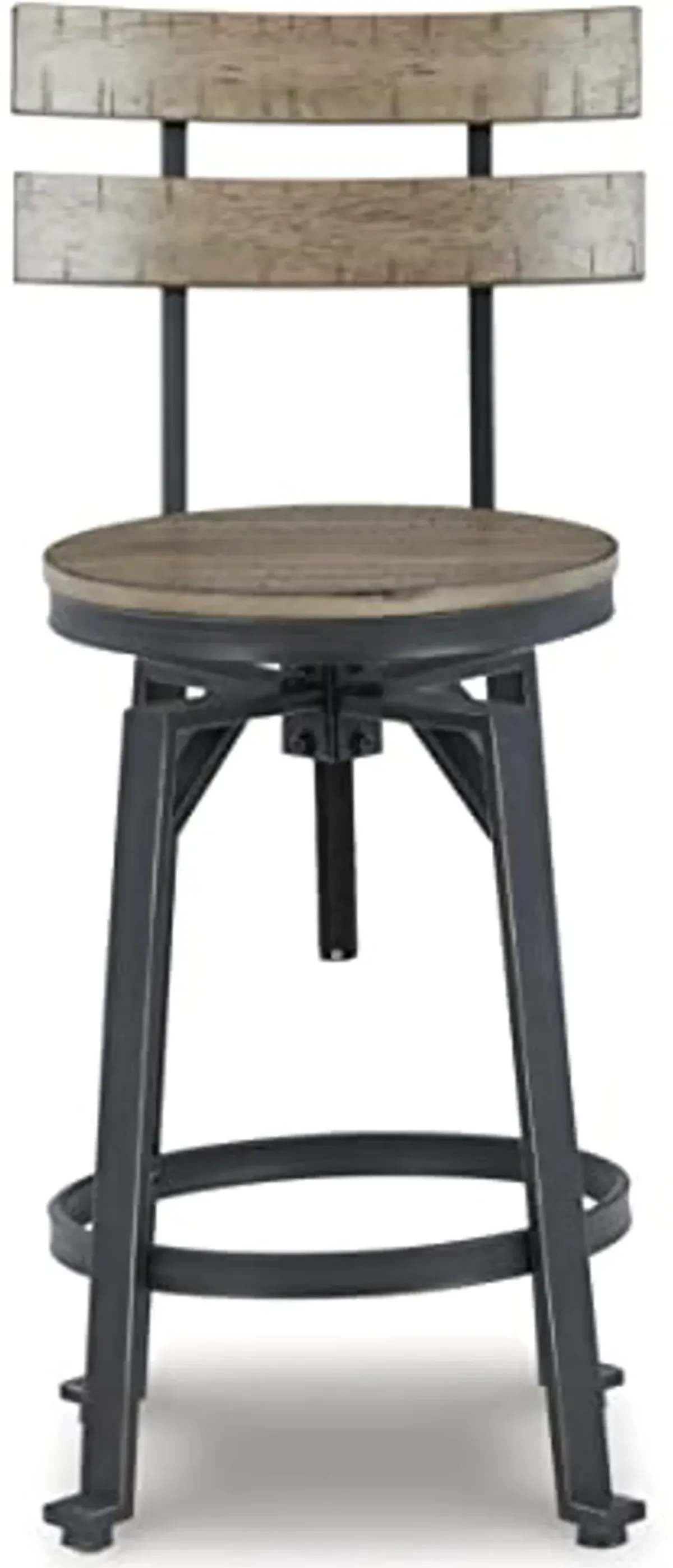 Signature Design by Ashley Lesterton Urban Industrial Counter Height Barstool, 2 Count, Light Brown & Black