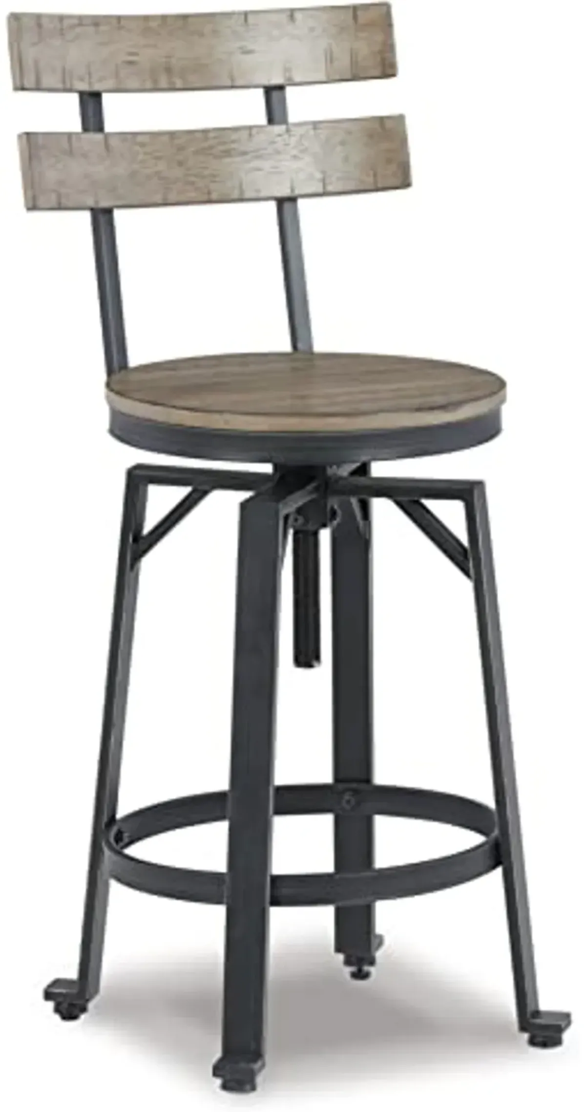 Signature Design by Ashley Lesterton Urban Industrial Counter Height Barstool, 2 Count, Light Brown & Black