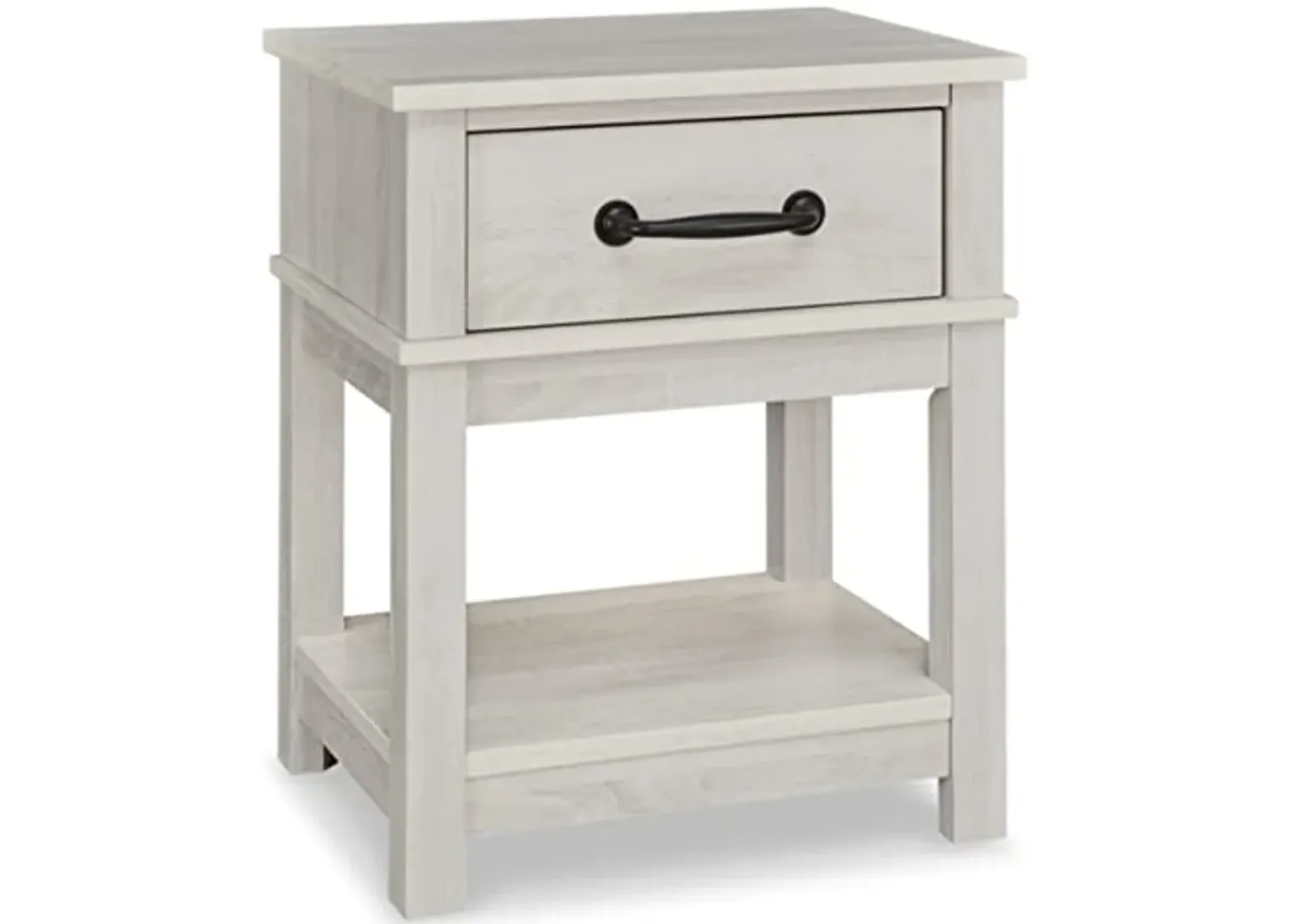 Signature Design by Ashley Dorrinson Farmhouse 1 Drawer Nightstand, 24.13" Tall, Whitewash