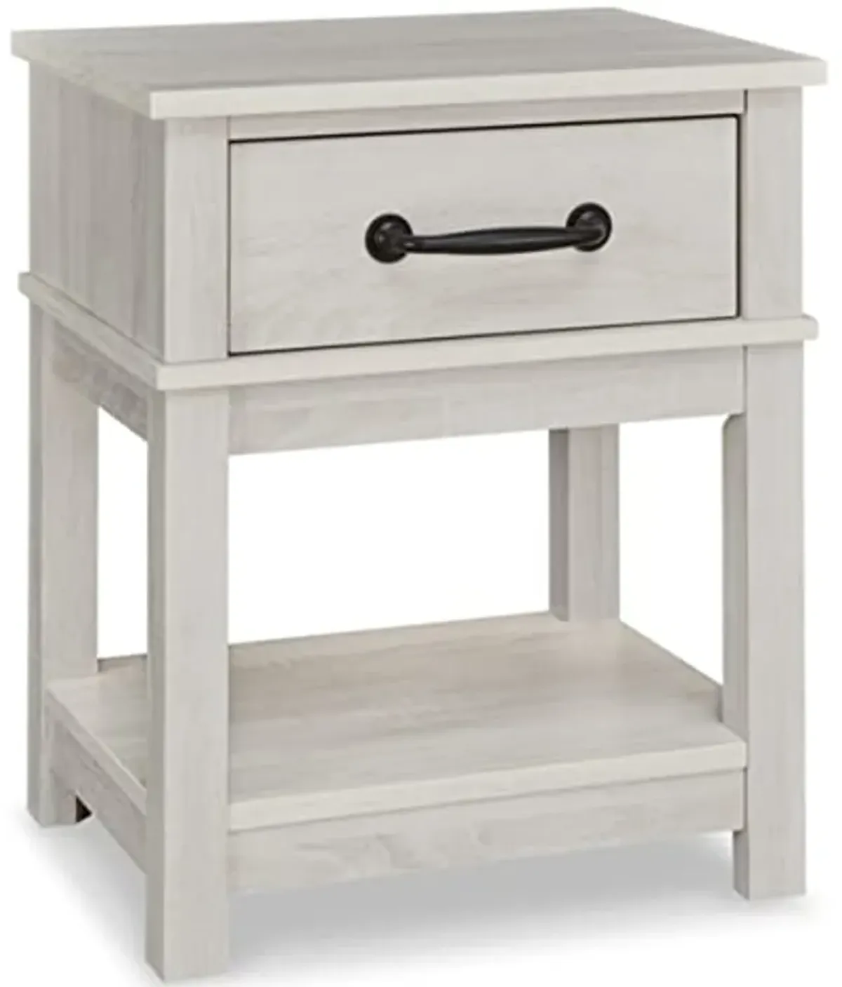 Signature Design by Ashley Dorrinson Farmhouse 1 Drawer Nightstand, 24.13" Tall, Whitewash