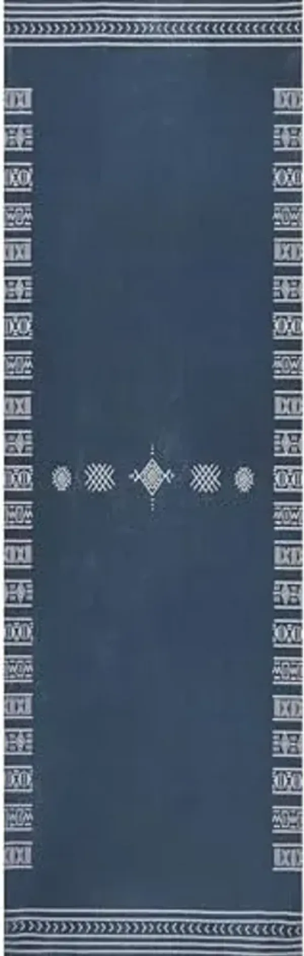 nuLOOM Arina Machine Washable Global Inspired Simplistic Tribal Ultra Thin Runner Rug, 2' 6" x 8', Navy