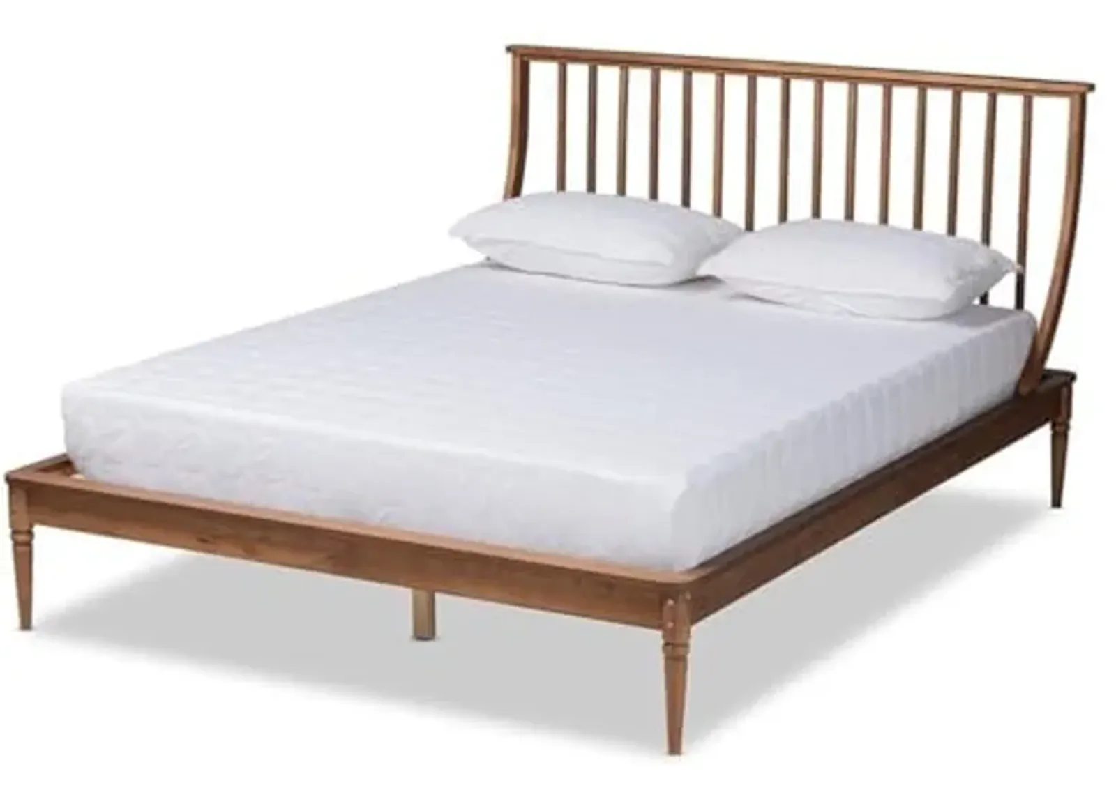 Baxton Studio ABEL Classic and Traditional Transitional Walnut Brown Finished Wood King Size Platform Bed