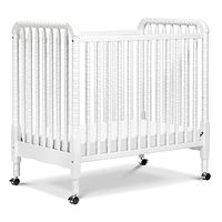 DaVinci Jenny Lind 3-in-1 Convertible Mini Crib in White, Removable Wheels, Greenguard Gold Certified