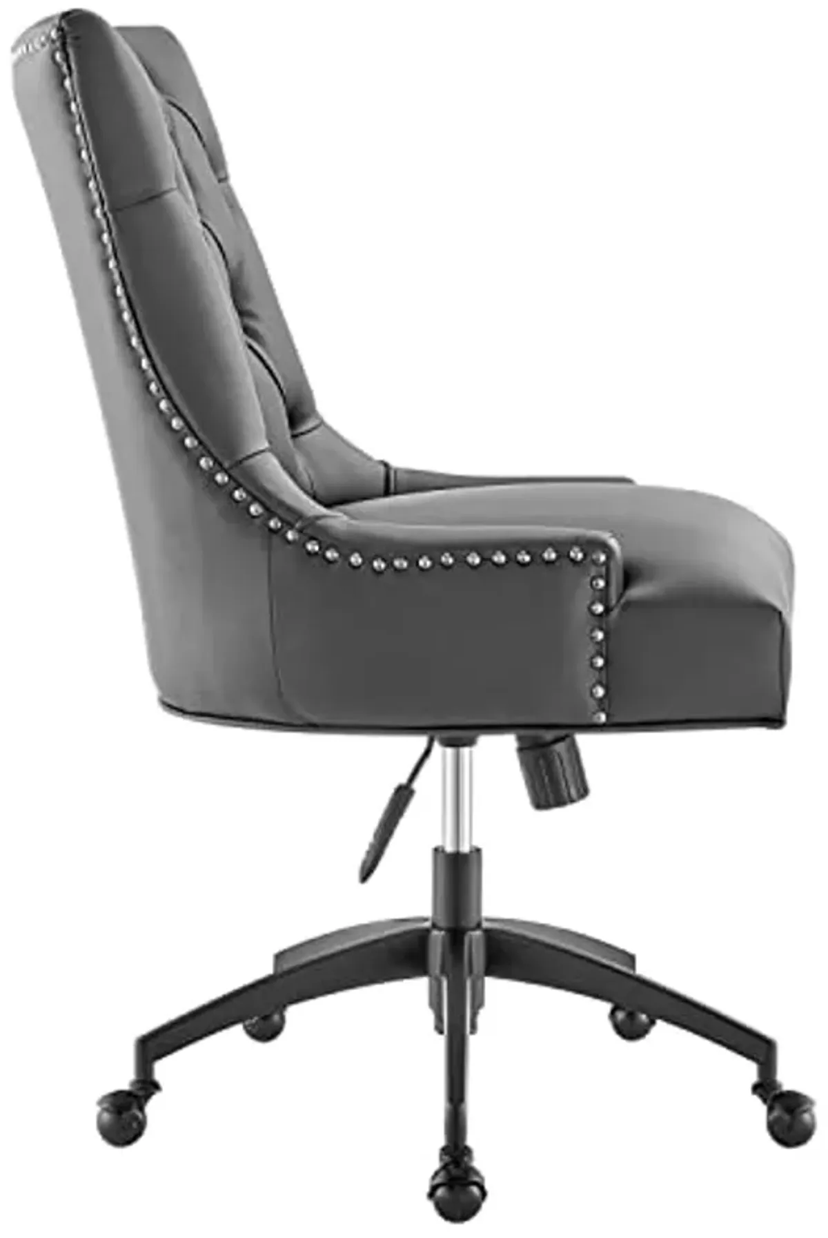 Modway Regent Tufted Vegan Leather Swivel Office Chair, Black Gray