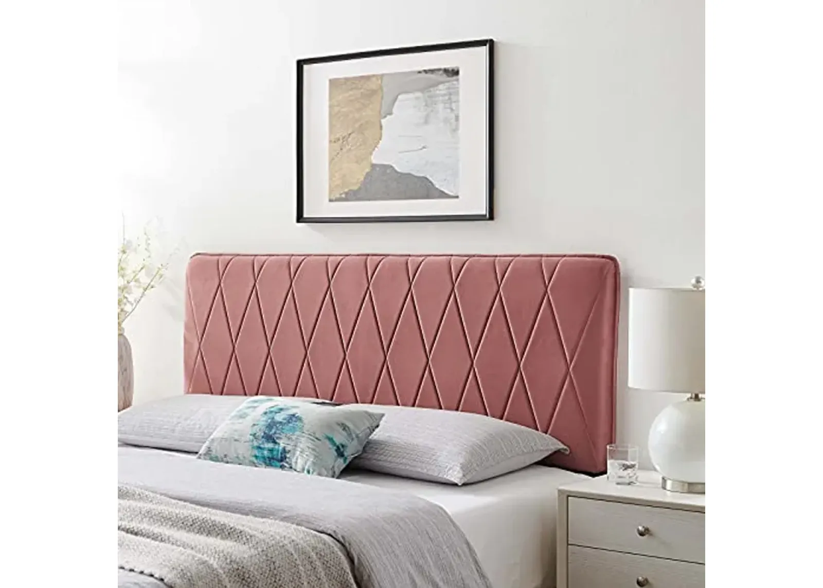 Modway Leila Performance Velvet Full/Queen Headboard in Dusty Rose