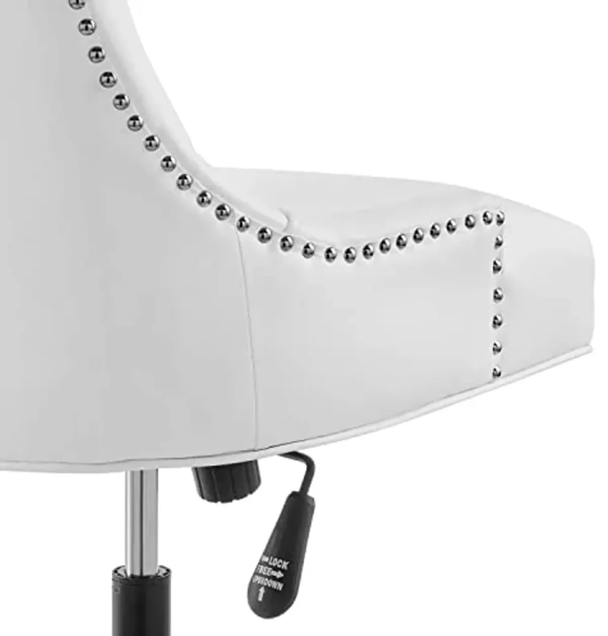 Modway Regent Tufted Vegan Leather Swivel Office Chair, Black White