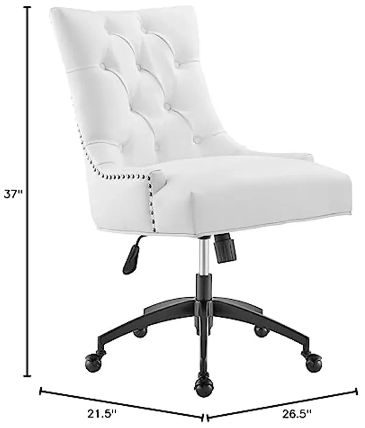 Modway Regent Tufted Vegan Leather Swivel Office Chair, Black White