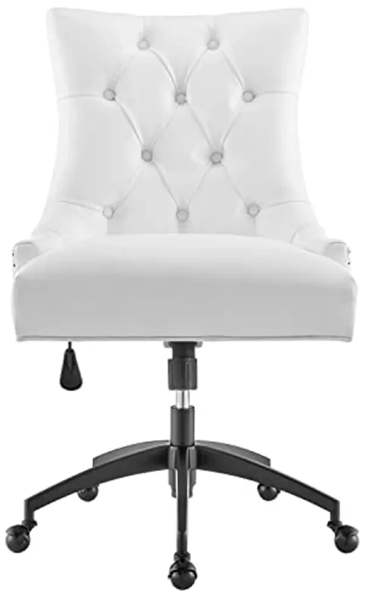 Modway Regent Tufted Vegan Leather Swivel Office Chair, Black White