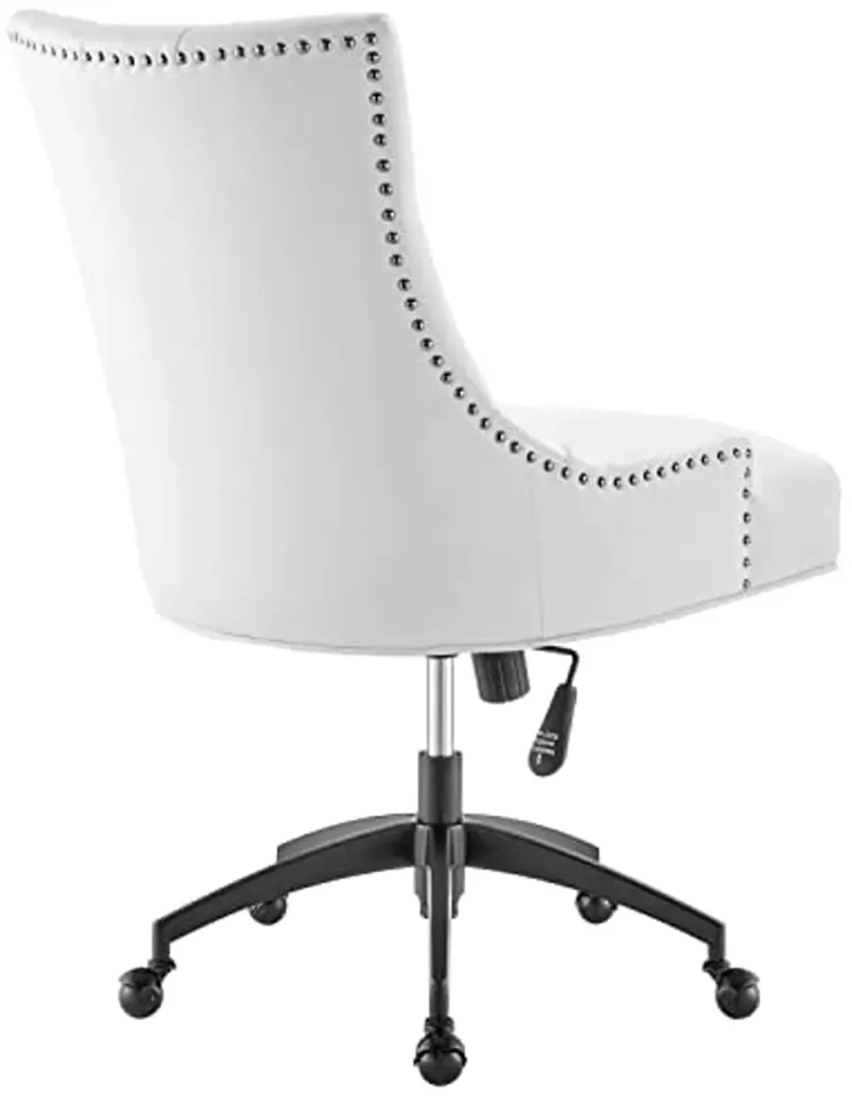 Modway Regent Tufted Vegan Leather Swivel Office Chair, Black White