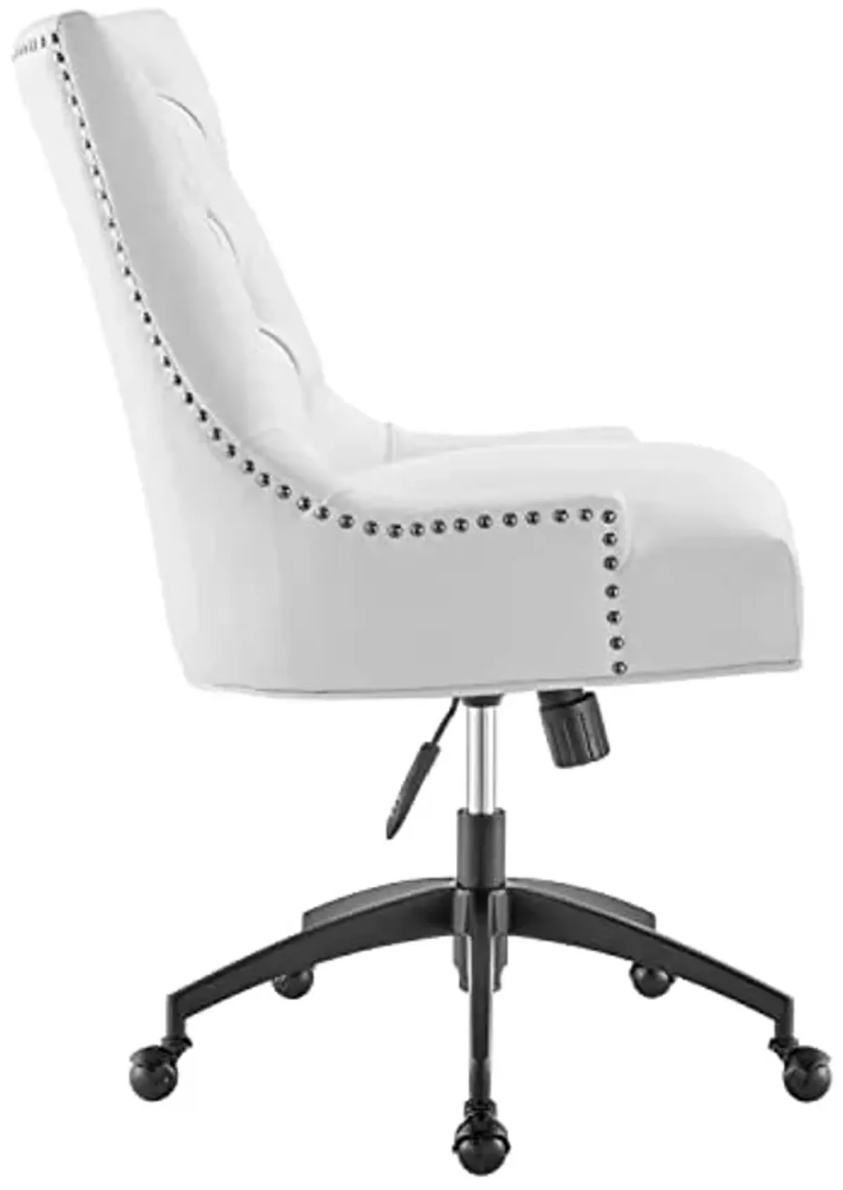 Modway Regent Tufted Vegan Leather Swivel Office Chair, Black White