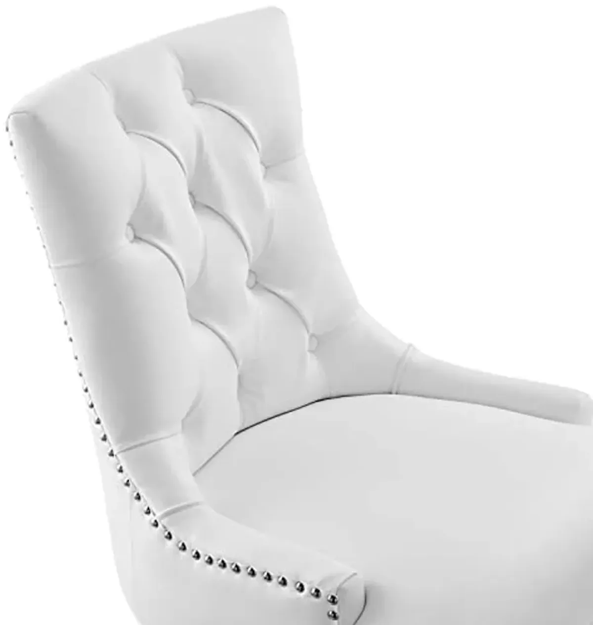 Modway Regent Tufted Vegan Leather Swivel Office Chair, Black White