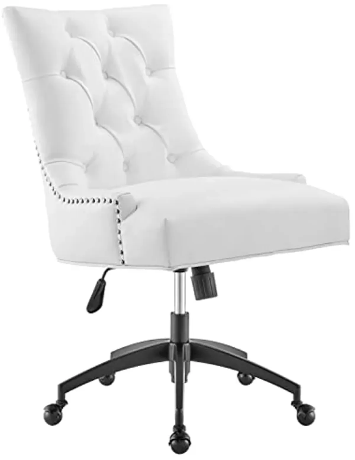 Modway Regent Tufted Vegan Leather Swivel Office Chair, Black White