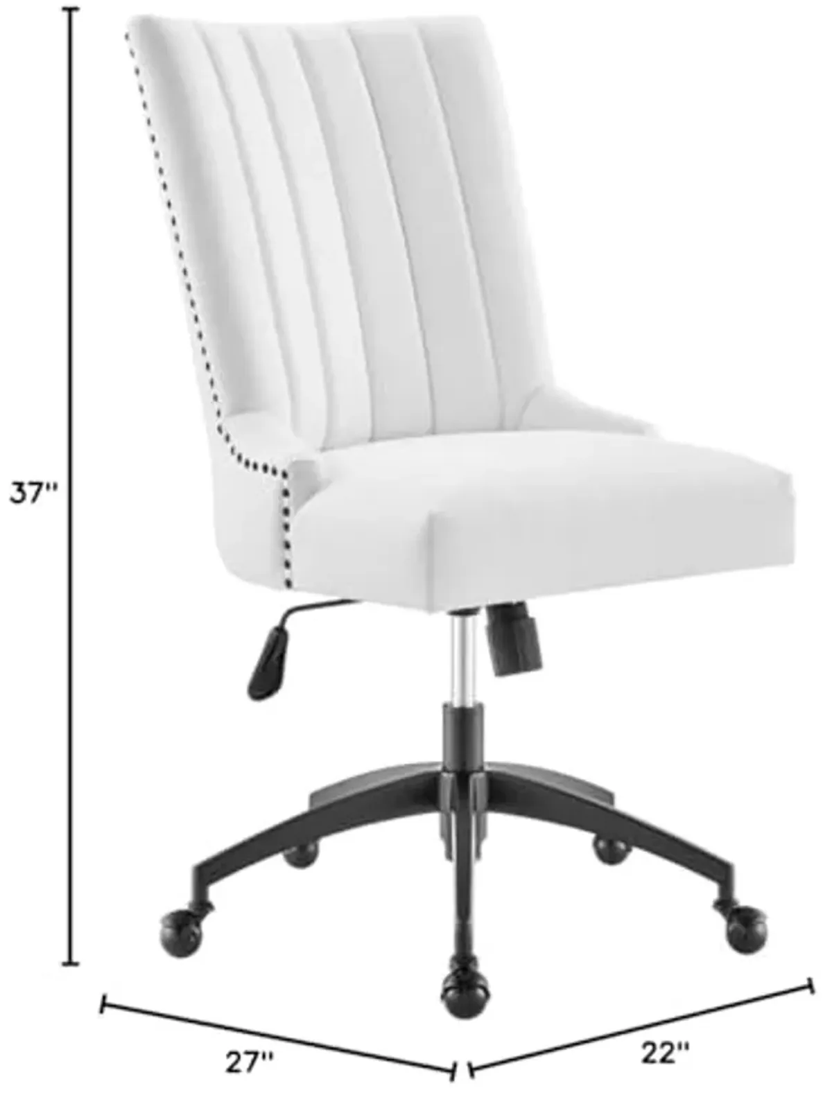 Modway Empower Channel Tufted Fabric Office Chair, Black White