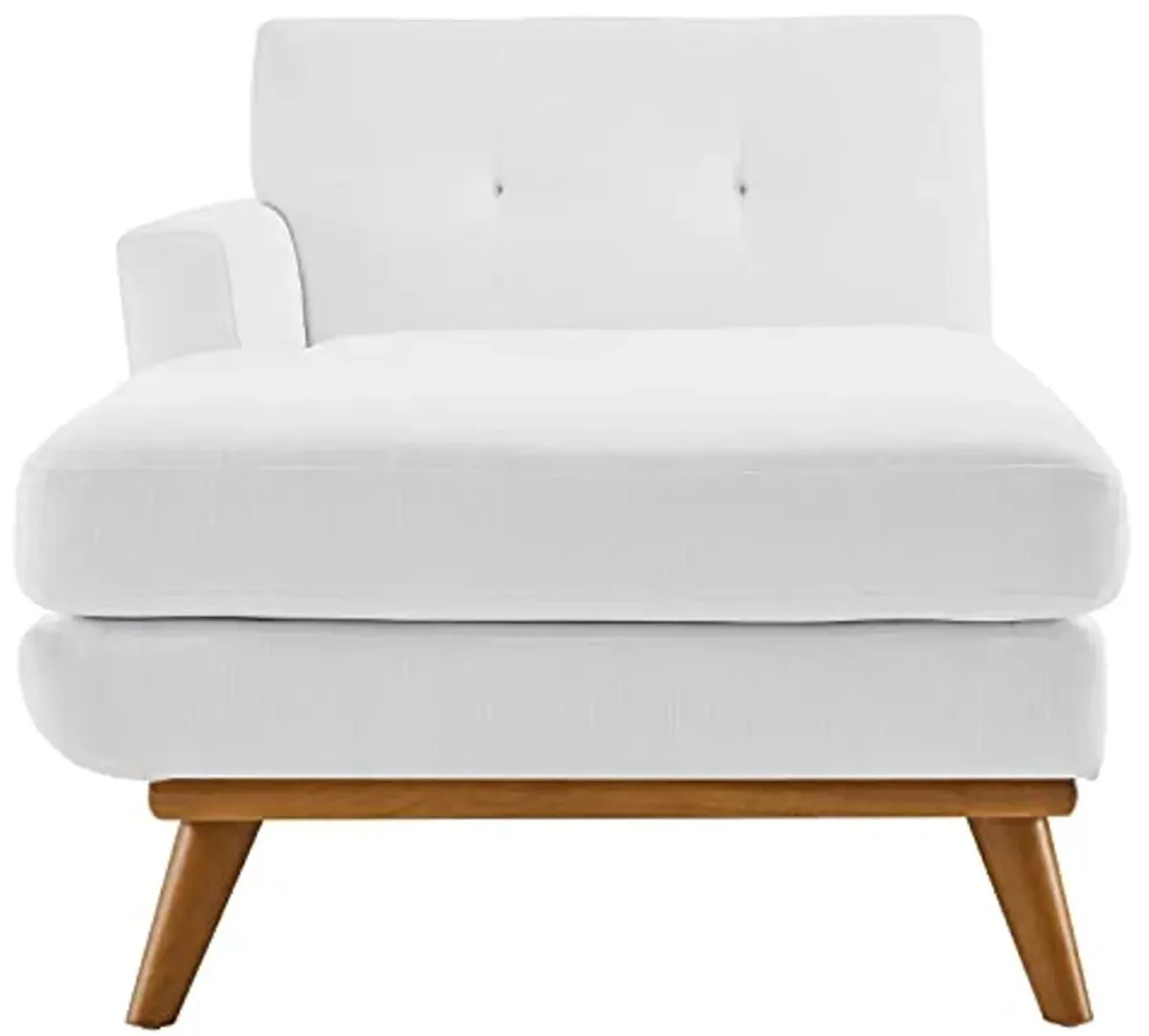 Modway Engage Upholstered Fabric Facing, Left-Arm Chaise, White