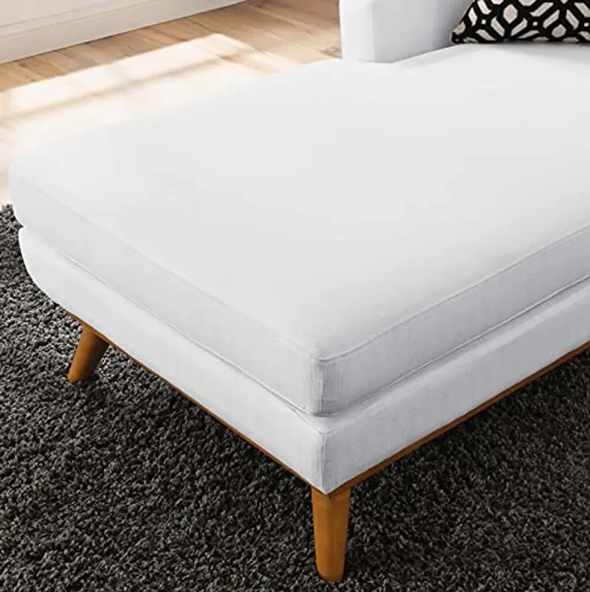 Modway Engage Upholstered Fabric Facing, Left-Arm Chaise, White