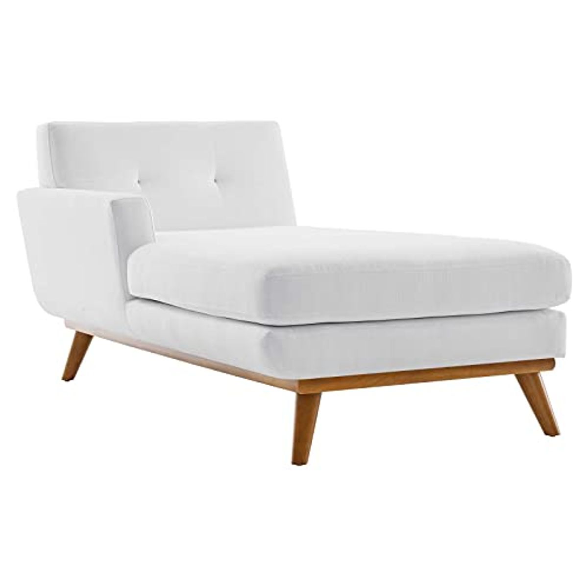 Modway Engage Upholstered Fabric Facing, Left-Arm Chaise, White