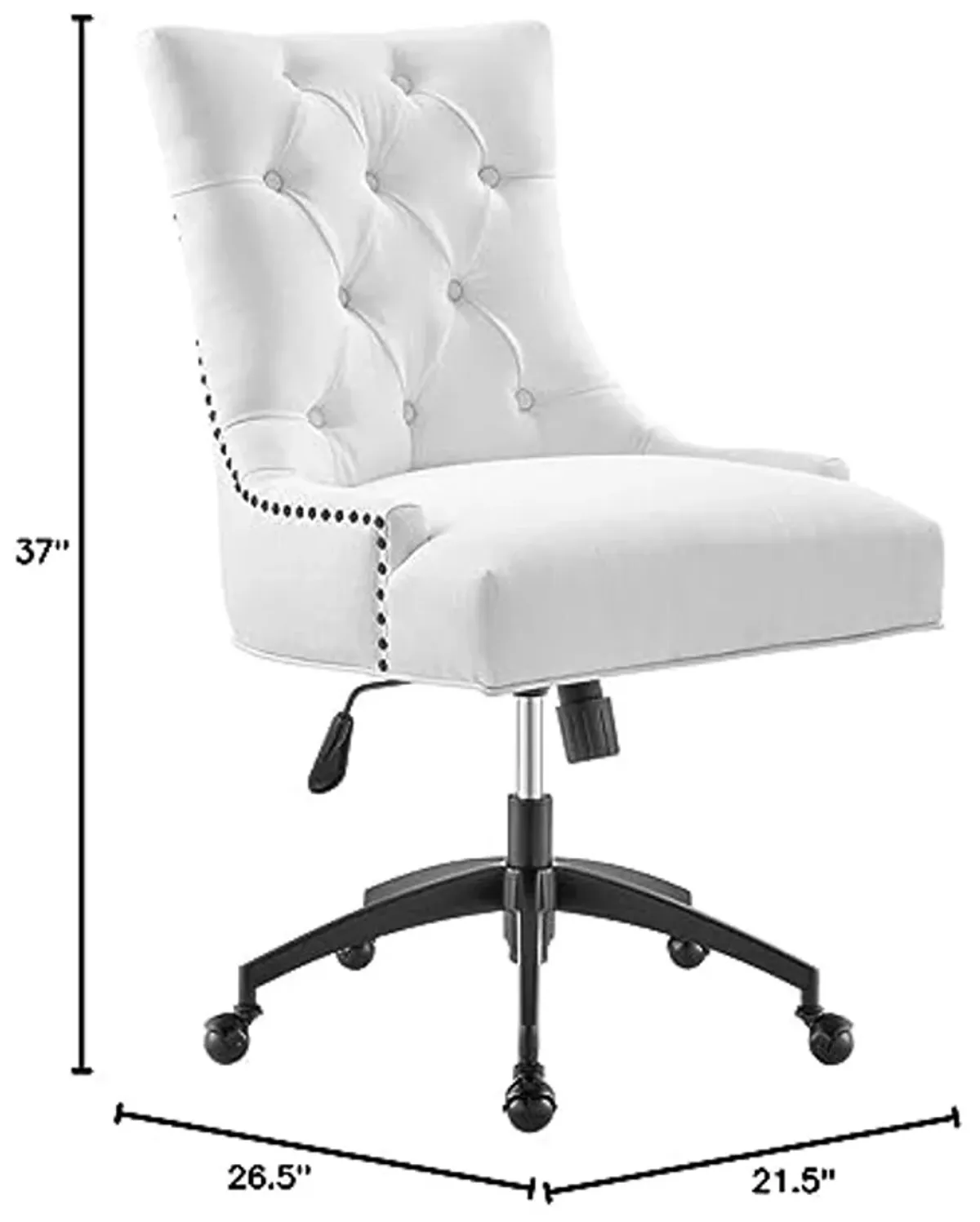 Modway Regent Tufted Fabric Swivel Office Chair, Black White