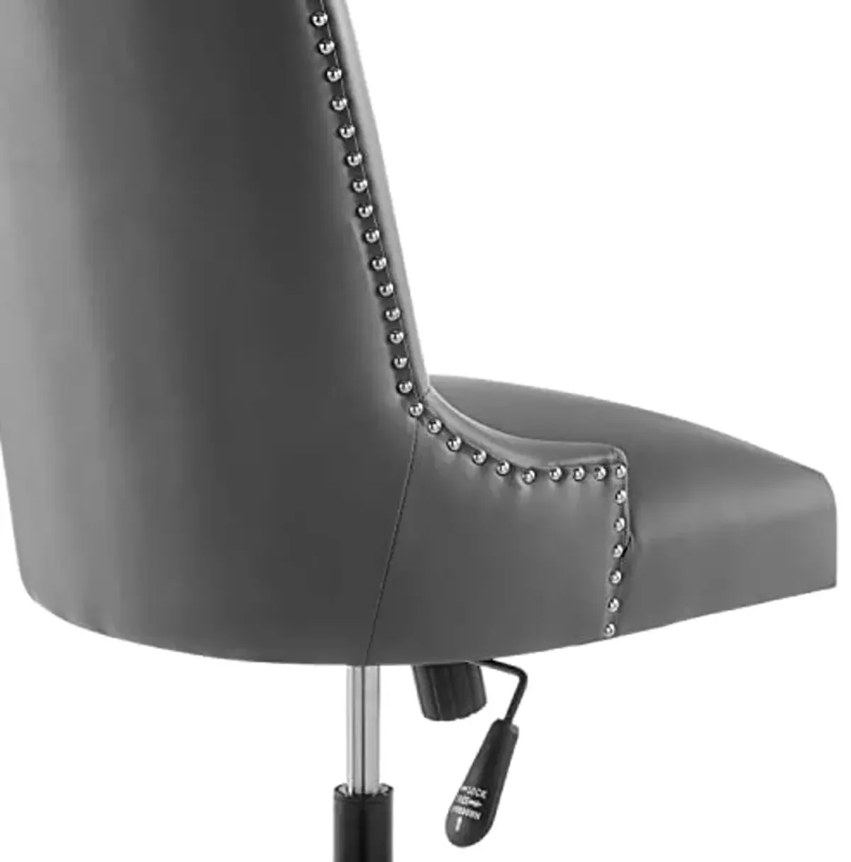 Modway Empower Channel Tufted Vegan Leather Office Chair, Black Gray