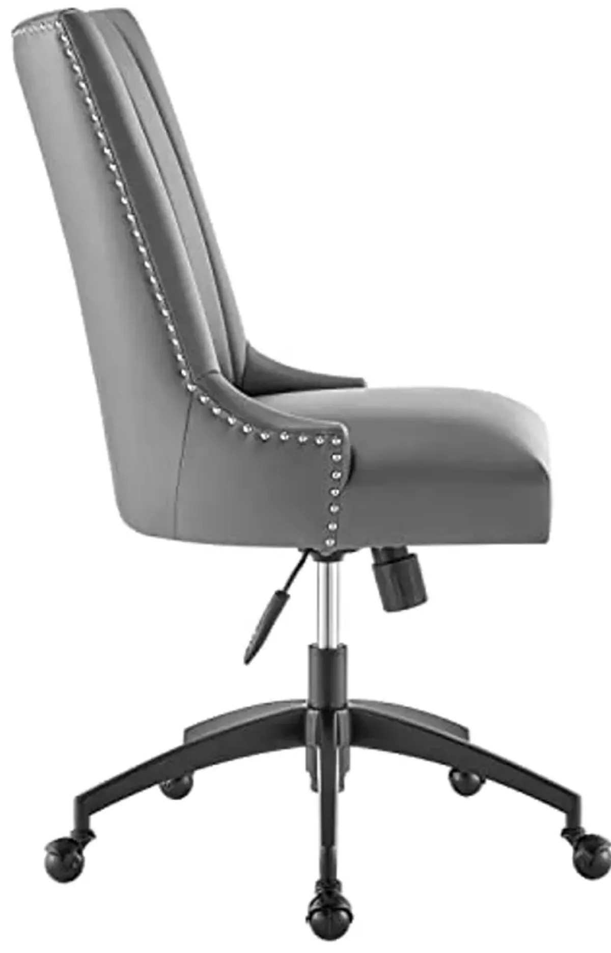 Modway Empower Channel Tufted Vegan Leather Office Chair, Black Gray