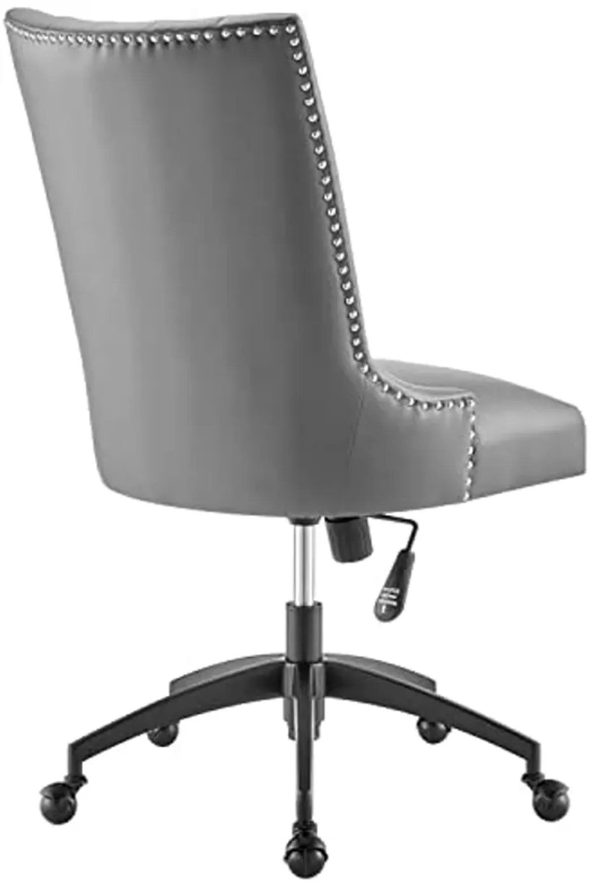 Modway Empower Channel Tufted Vegan Leather Office Chair, Black Gray