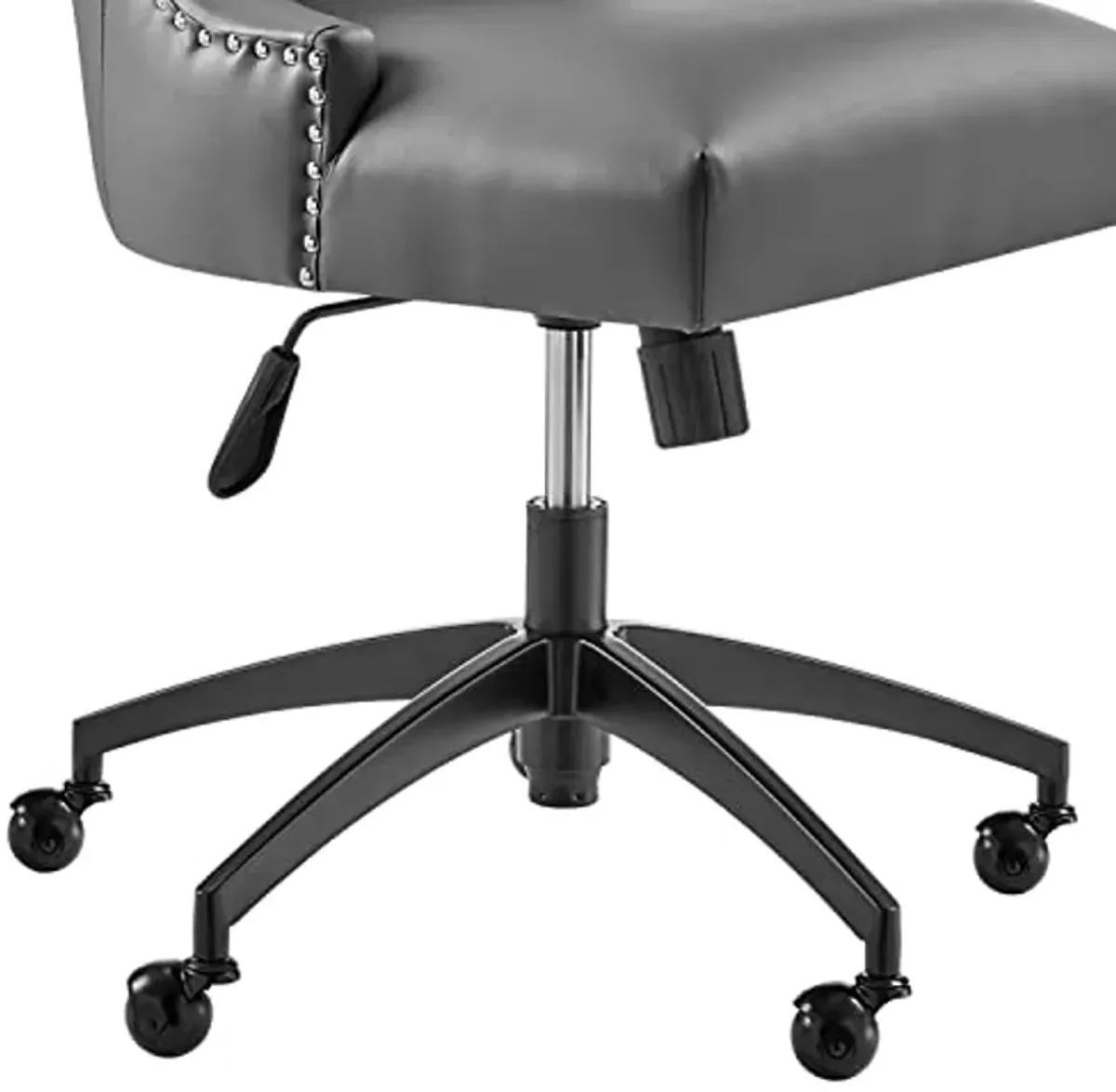 Modway Empower Channel Tufted Vegan Leather Office Chair, Black Gray