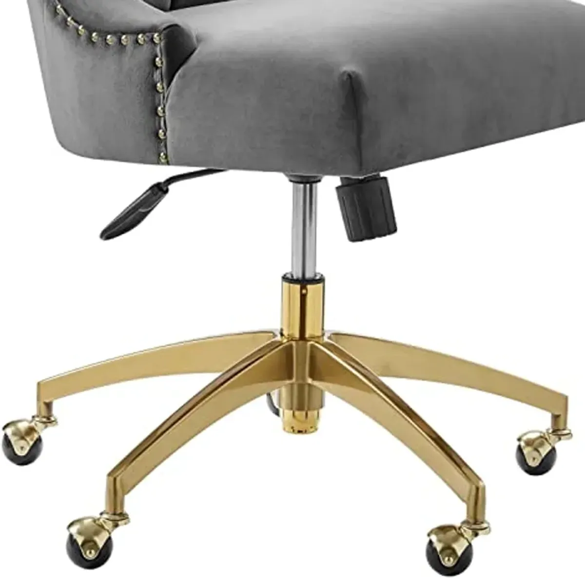 Modway Empower Channel Tufted Performance Velvet Office Chair, Gold Gray