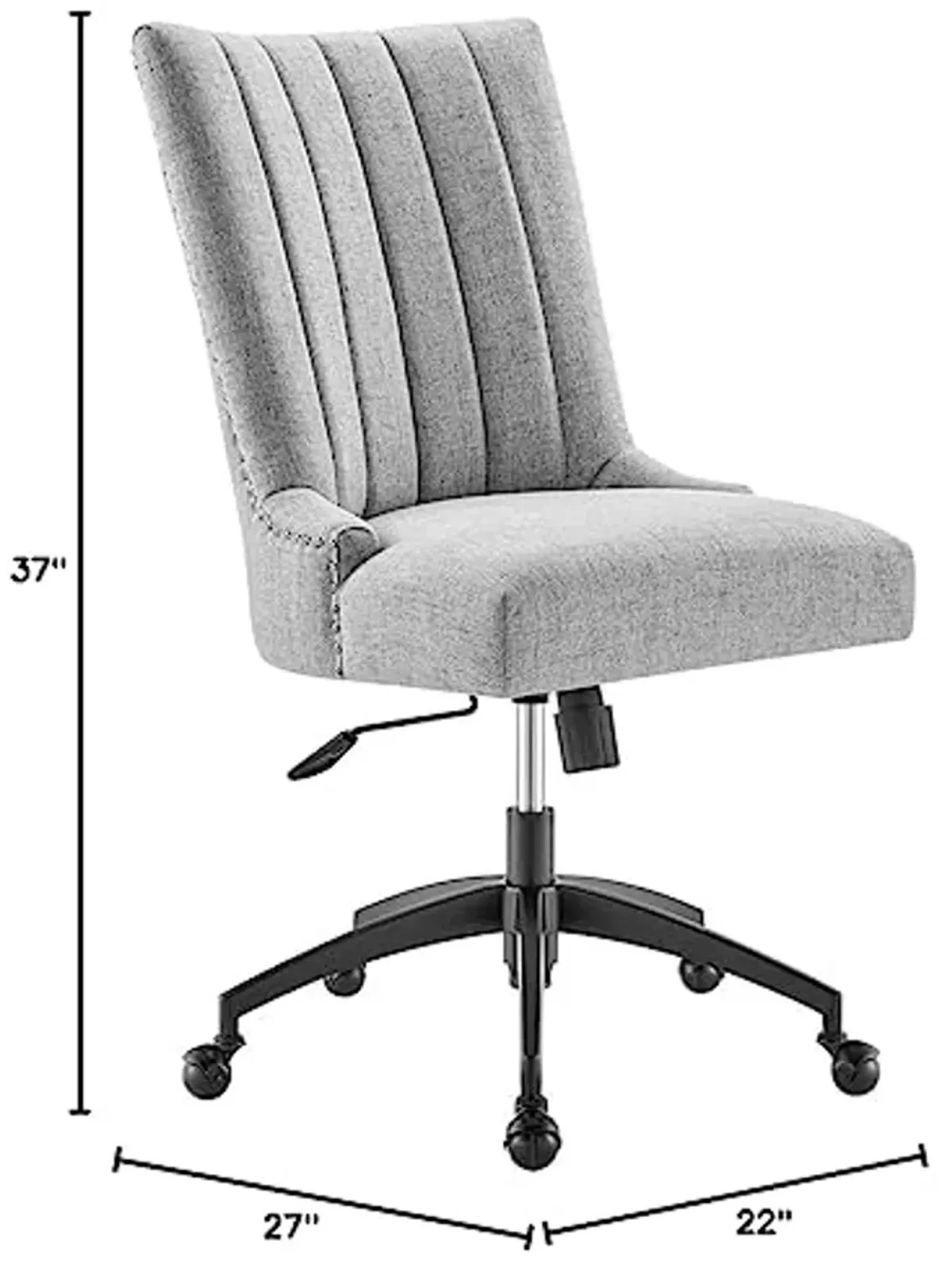 Modway EEI-4576-BLK-LGR Empower Channel Tufted Fabric Office Chair, Black Light Gray