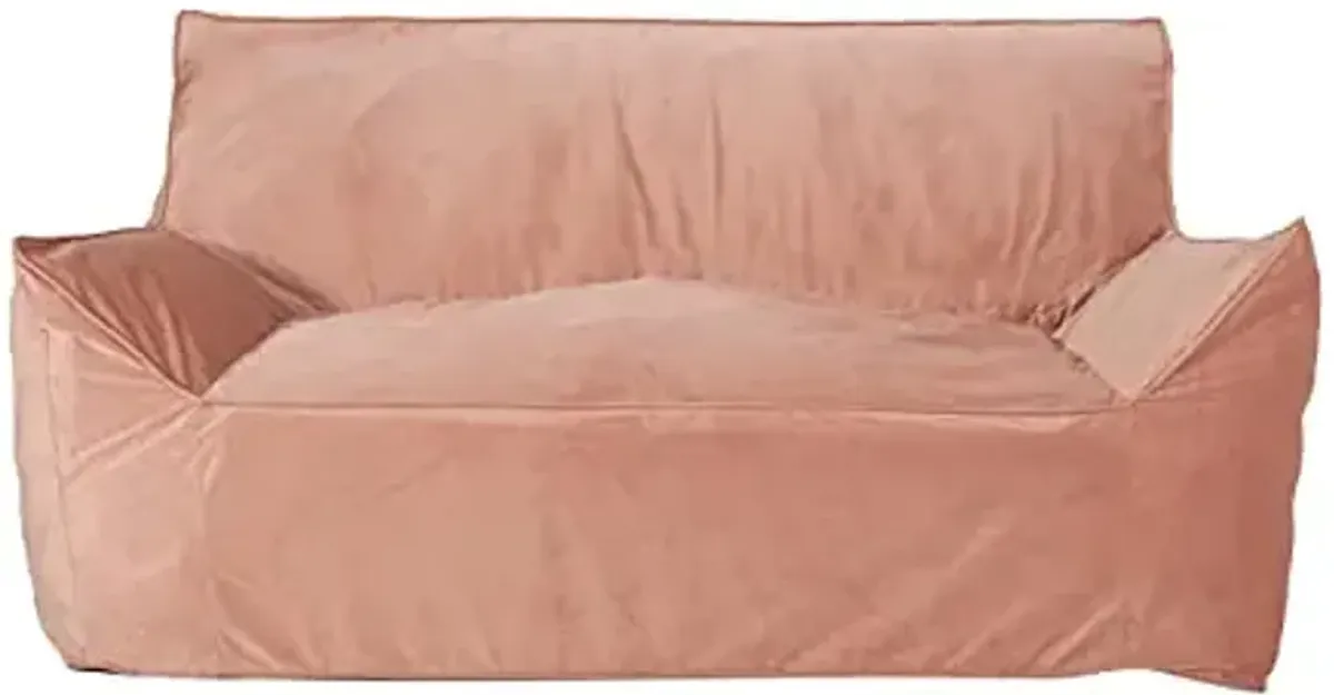 Christopher Knight Home Velie 2 Seater Oversized Bean Bag Chair with Armrests - Velveteen - Pink