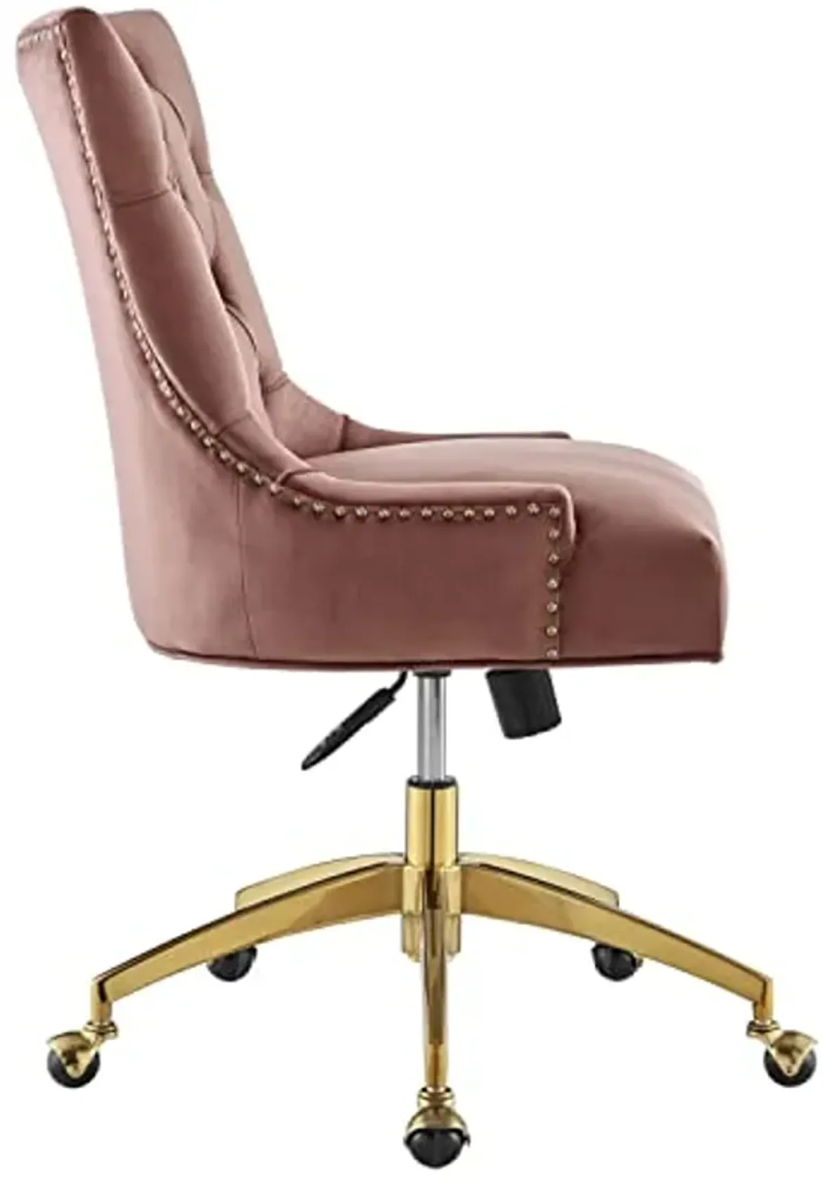 Modway Regent Tufted Performance Velvet Swivel Office Chair, Gold Dusty Rose