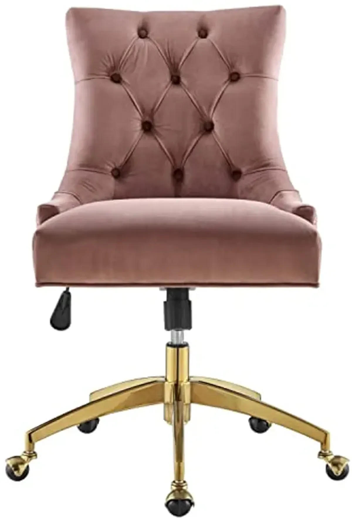 Modway Regent Tufted Performance Velvet Swivel Office Chair, Gold Dusty Rose