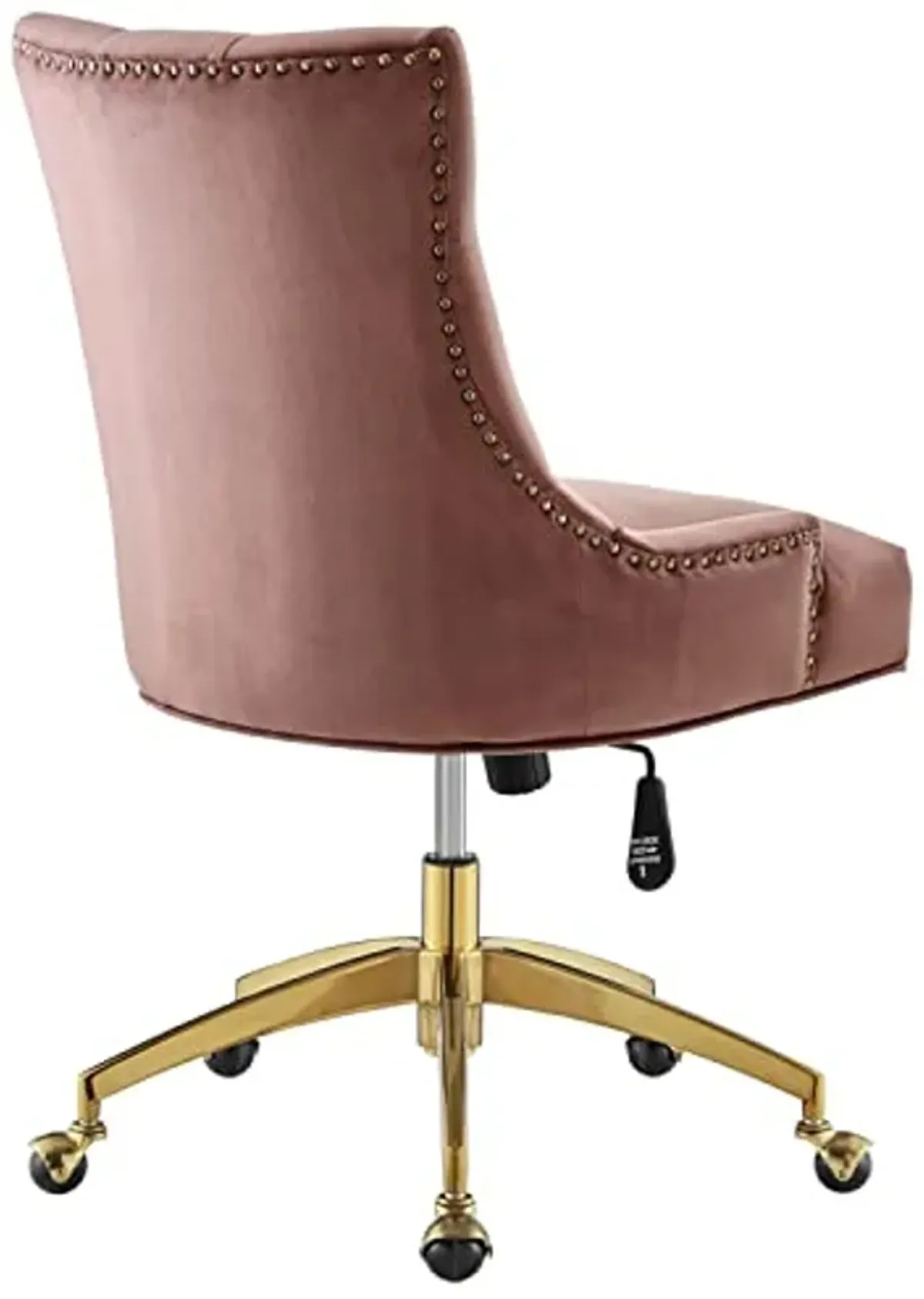 Modway Regent Tufted Performance Velvet Swivel Office Chair, Gold Dusty Rose