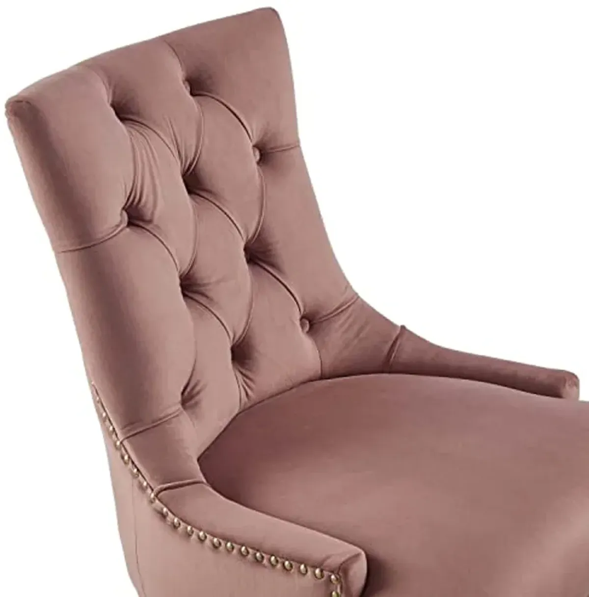 Modway Regent Tufted Performance Velvet Swivel Office Chair, Gold Dusty Rose