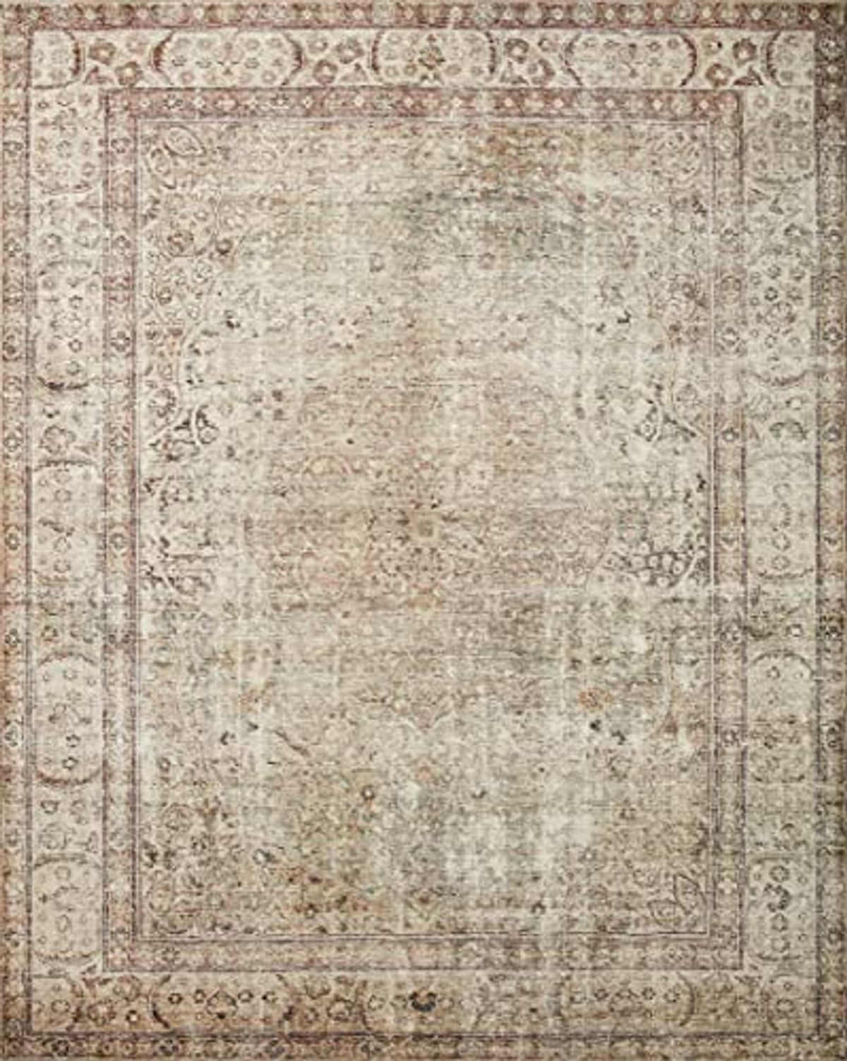 Loloi Margot Collection 2'-6" x 9'-6" Runner Rug in Antique / Sage - Thick Low Pile Area Rug, No-Shed Easy Clean Large Patterned Area Rug for Living Room, Bedroom, Dining Area