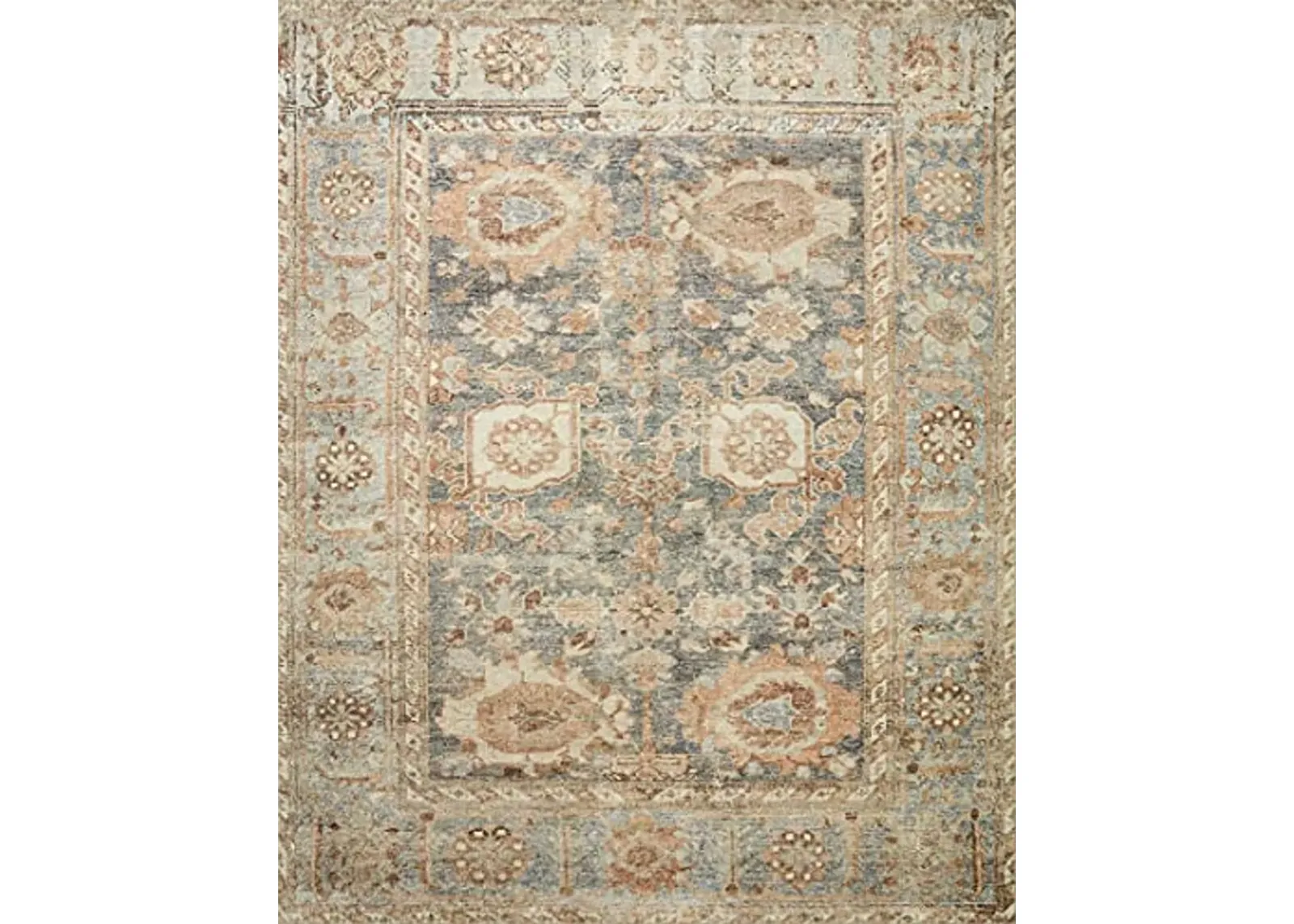 Loloi II Margot Collection MAT-03 Ocean / Spice 2'-0" x 5'-0", .38" Thick, Accent Rug, feat.CloudPile, Soft, Durable, Printed, Medallion, Low Pile, Non-Shedding, Easy Clean, Living Room Rug