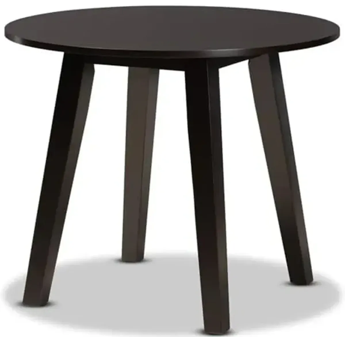 Baxton Studio Ela Modern and Contemporary Dark Brown Finished 35-Inch-Wide Round Wood Dining Table