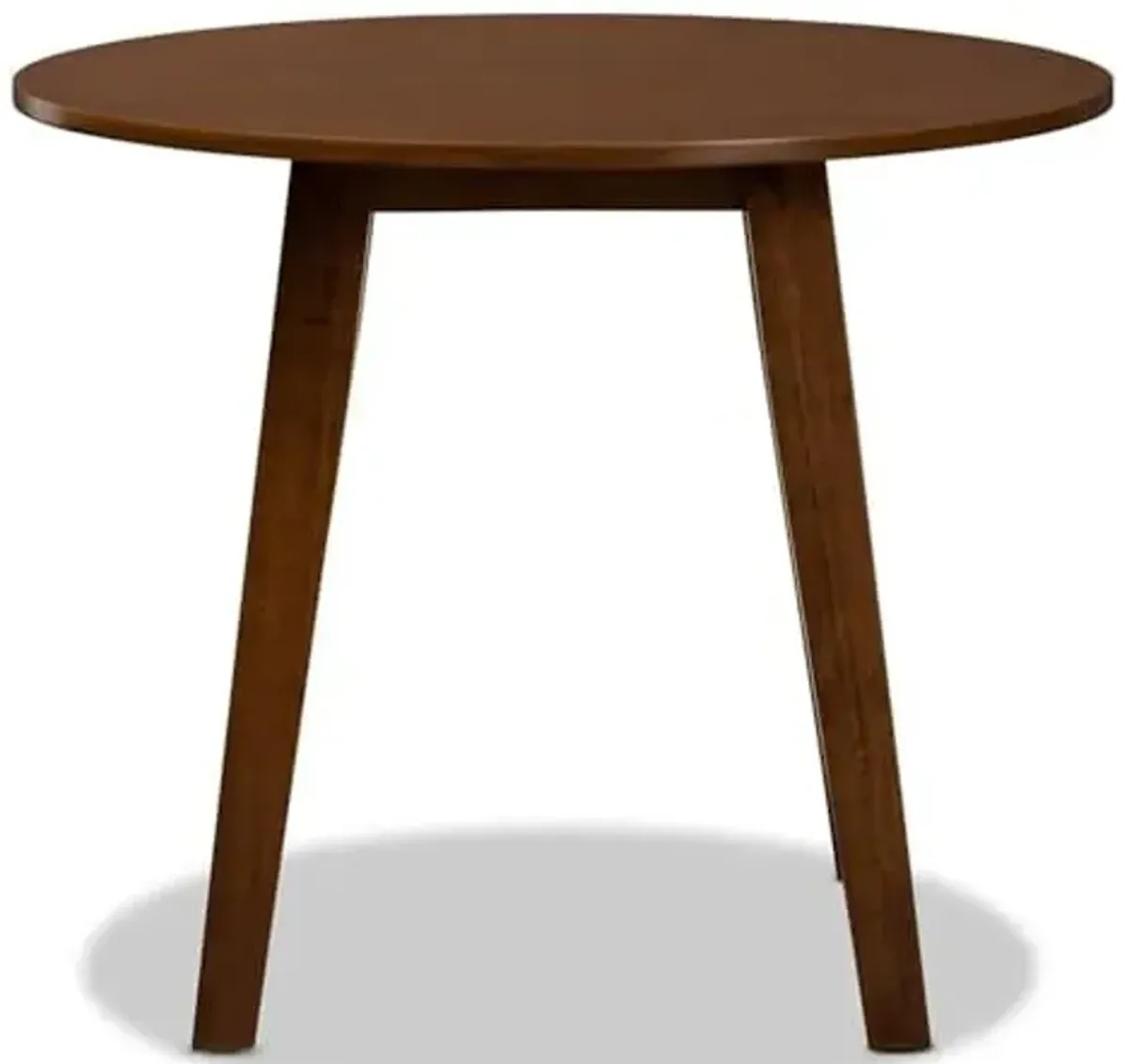 Baxton Studio Ela Modern and Contemporary Walnut Brown Finished 35-Inch-Wide Round Wood Dining Table