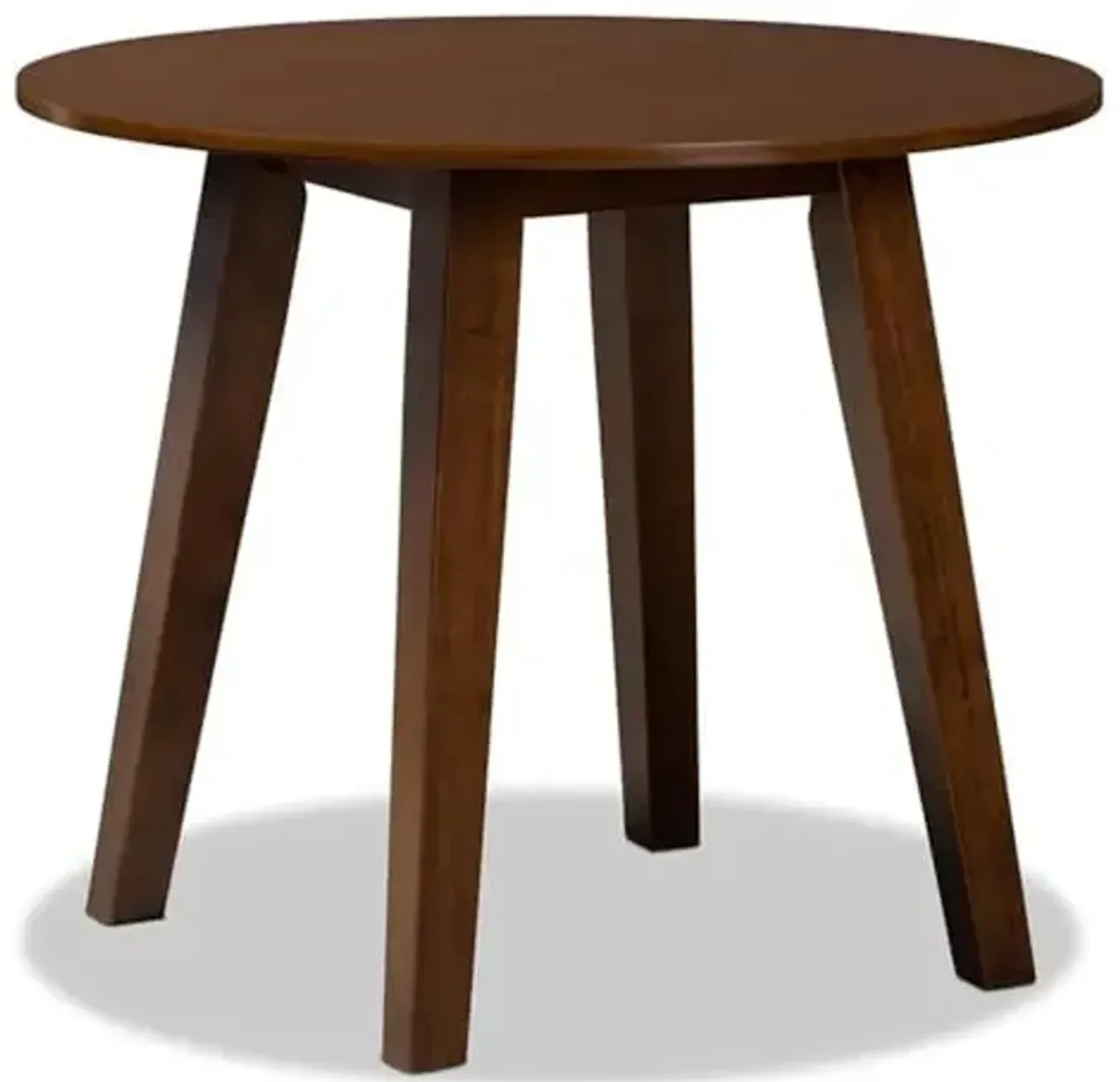 Baxton Studio Ela Modern and Contemporary Walnut Brown Finished 35-Inch-Wide Round Wood Dining Table