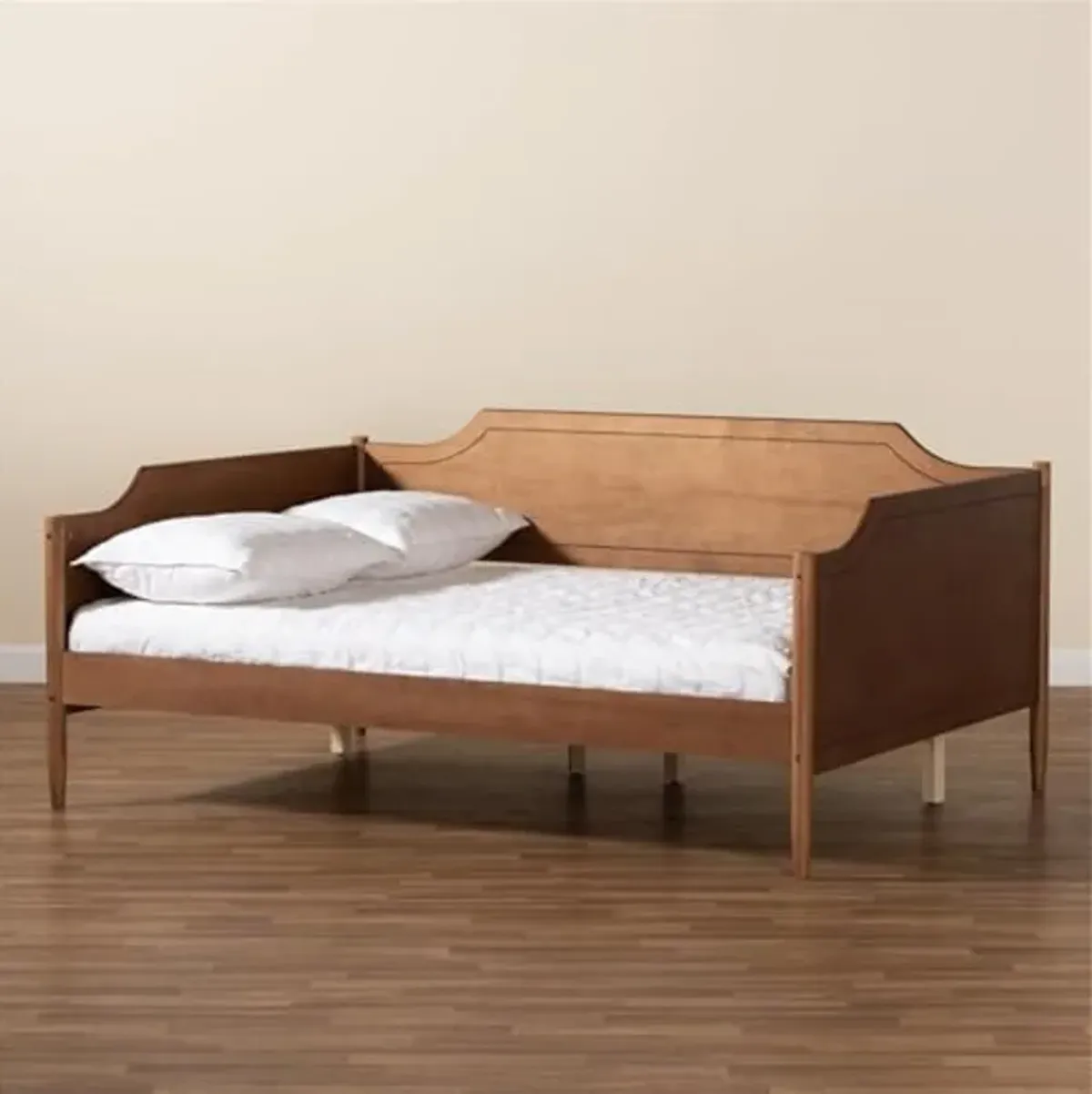 Baxton Studio Alya Classic Traditional Farmhouse Walnut Brown Finished Wood Full Size Daybed