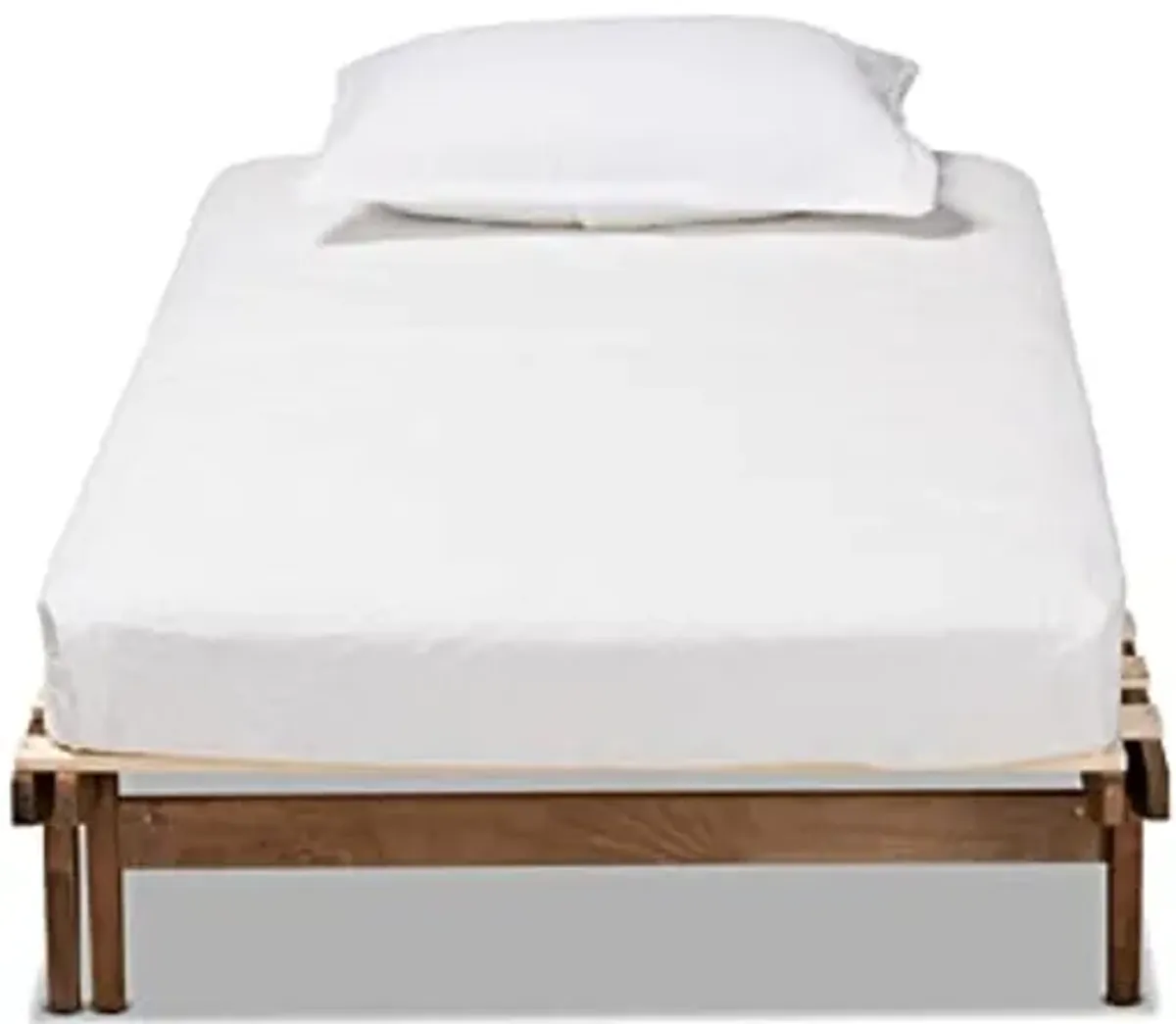 Baxton Studio Hiro Modern and Contemporary Walnut Finished Wood Expandable Twin Size to King Size Bed Frame